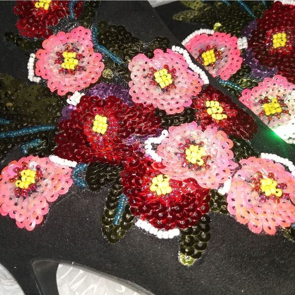 NIB 7.5 embellished black boots with sequins - Picture 11 of 14